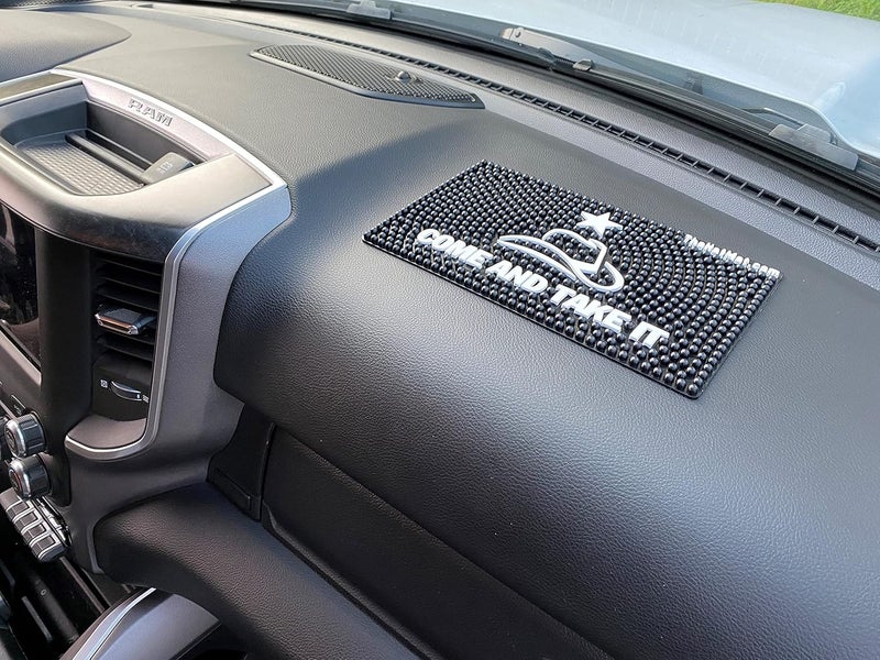 TheHatMat Dashboard Hat Mat Holder - Extra-Large Cowboy Hat Holder for Truck, Anti-Skid Pad for Accessories & Valuables, Premium Protection for Armrest, or Seat, No Adhesives Needed, Come and Take - Image 3
